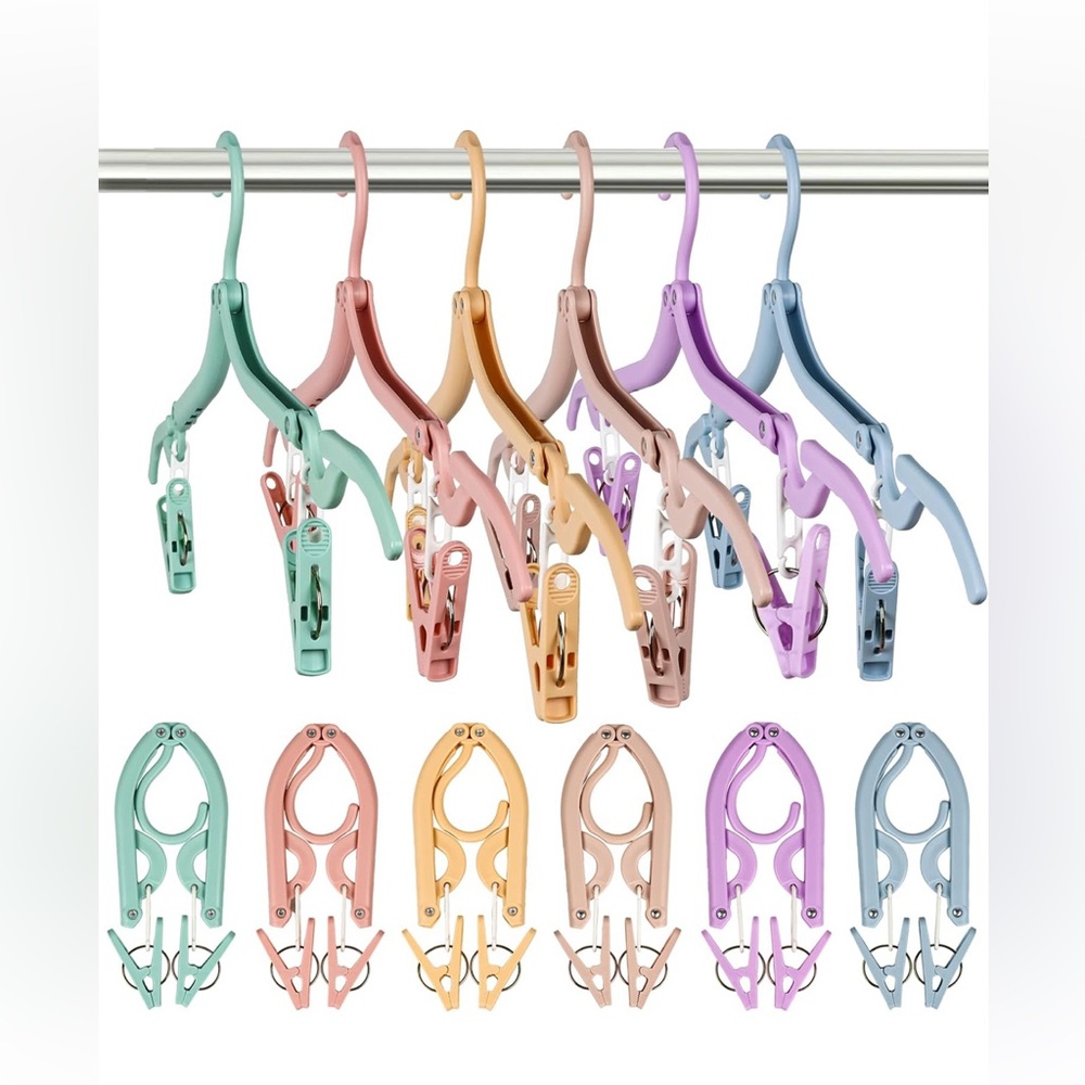 12 Pcs. Colorful Folding Clothes Hangers Set